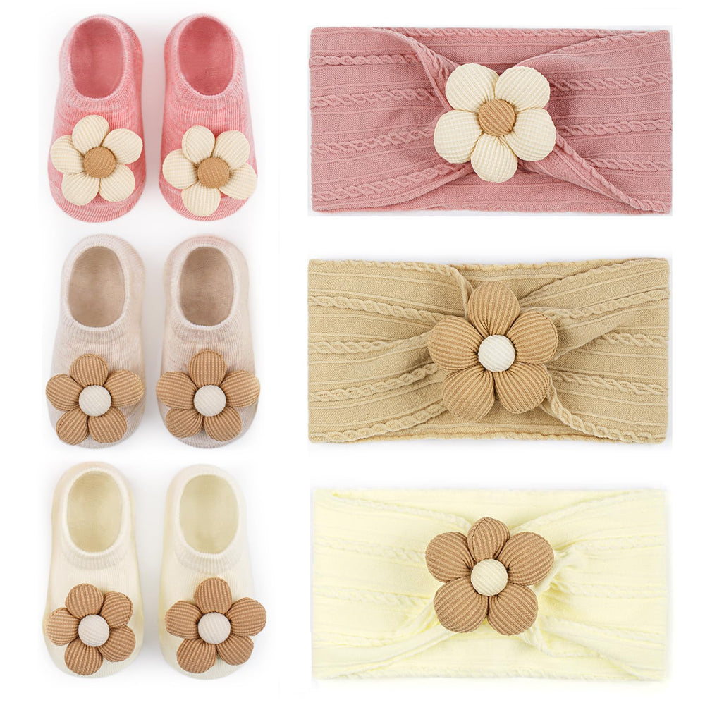 COZYOFFI baby flower headband pink with 3D floral detail for cute photos