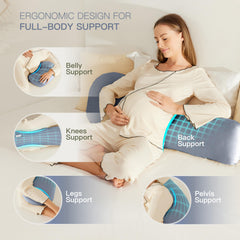 COZYREST belly-support focus highlights comfort during side sleep and pregnancy rest.