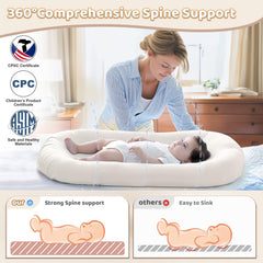 Cpzzkq baby lounger 3D fiber fill provides cushioned, cozy lounging.