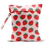 CQM Summer Fruits Wet Bag front strawberry pattern keeps swimsuits organized on trips