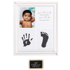 C.R. Gibson Your Little Hands frame front view ready for a 3x4 photo in a nursery keepsake.