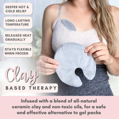 Cradle & Grace ClayLuxe packs in microwave, delivering warm relief for let-down support.