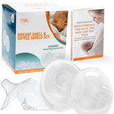 CRADLE PLUS Nipple Shield Milk Collector set displayed in packaging for convenient breastfeeding