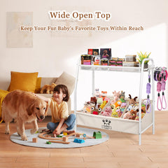 Crafteel 1-3 compartment dog toy bin keeps balls, bones, and plushies neatly separated