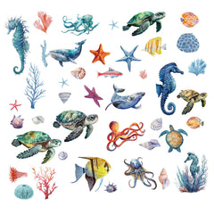 CRASPIRE sea life window decal turtle; adds playful coastal charm to bathrooms or nurseries.