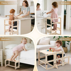 Cravenook toddler kitchen step stool table chair setup for meals and crafts