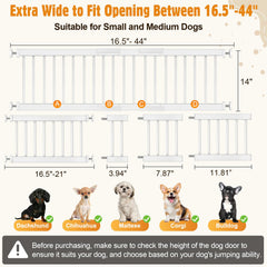 Crazydeer Metal Short Dog Gate extended setup demonstrates adjustable width
