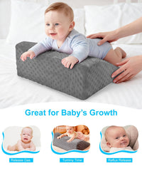 CreateBay memory-foam-nursery-prop tummy-time provides neck and shoulder support during play.