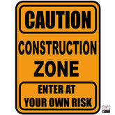 Create-A-Mural construction zone sign door decal adds quick, removable wall decor for kids' rooms.