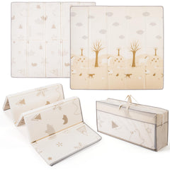 CreateBay large baby play mat folded for easy storage and portability.