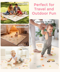 CreateBay Play Mat reversible Side A offers colorful visuals to engage toddlers.
