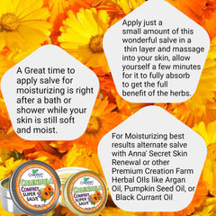 Creation Pharm Calendula Comfrey Salve label with USA-made claim