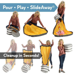 Creative QT SlideAway collapsible bin nylon demonstrates easy storage and quick cleanup