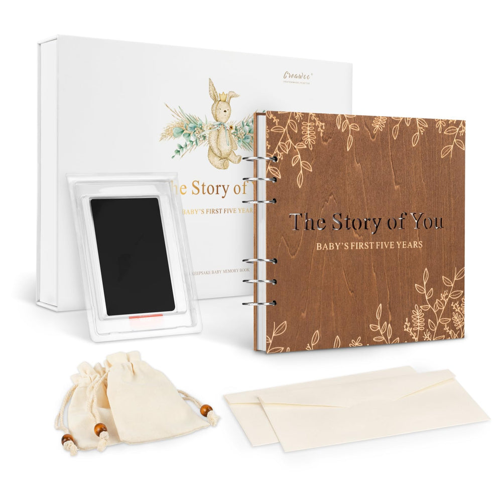 Creawoo wooden baby memory book cover shows craftsmanship and durable keepsakes