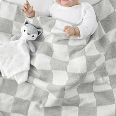 CREVENT baby blanket stroller cover grey checked demonstrates on-the-go warmth and versatile nursery use.