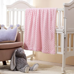 CREVENT Cozy Sherpa blanket in stroller demonstrates portable size for on-the-go use.