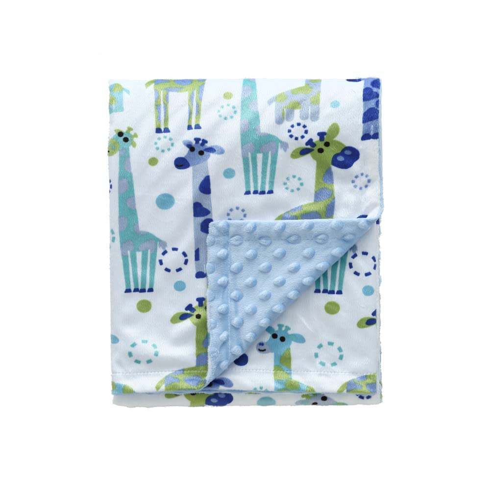 CREVENT Minky baby blanket giraffe design for newborns