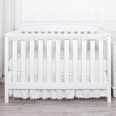 Crib rail cover white 3pc-03 top view protects teething rails