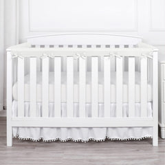 Crib rail cover white 3pc-03 top view protects teething rails