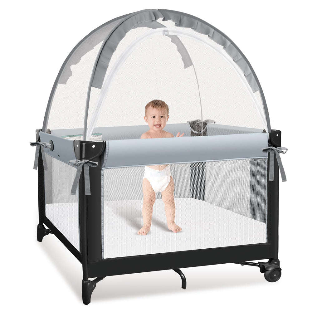 Crib Tent pop-up setup shows quick, hassle-free installation for safer baby sleep.