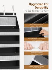 Criusia heavy-duty door organizer supports up to 55 lbs with reinforced rods to prevent sag.