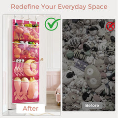 Criusia close-up of deep mesh pockets for breathable toy storage and easy access.