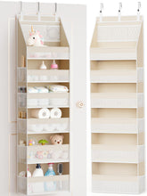 Criusia over-the-door organizer with six deep compartments keeps towels neatly stored.