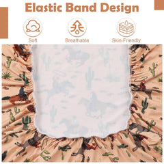 CroBlissful four-piece western cover set—durable colors resist repeated washing.