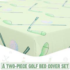 CroBlissful golf crib sheet with elastic edge for secure fit.