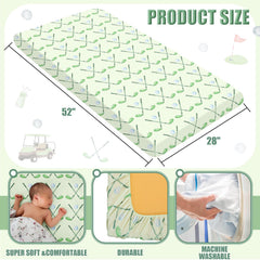 CroBlissful golf crib sheet soft fabric close-up for gentle sleep.