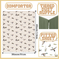 CroBlissful Mallard Duck fitted sheet with elastic for snug fit