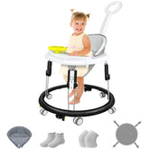 CROSDE foldable baby walker wheels enable smooth, quiet 360-degree mobility.