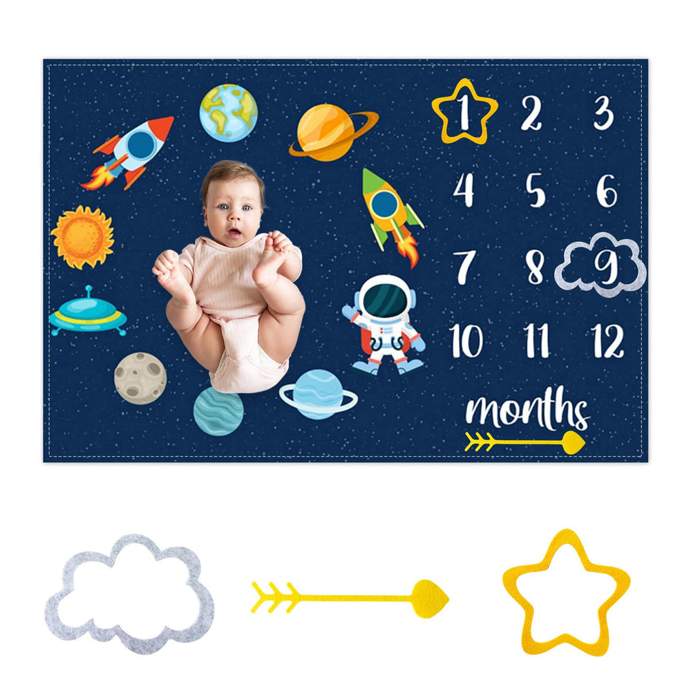 CSFOTO Space Baby Milestone Blanket astronaut backdrop ideal for newborn photos