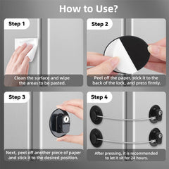 CTEOUNPT fridge lock installs without drilling, preserving surfaces.