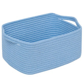 CubesLand cube storage basket blue on shelf provides tidy, accessible storage for toys or linens.