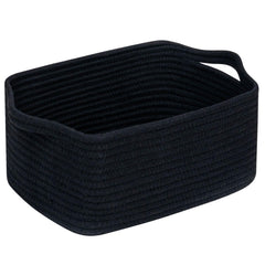 CubesLand Cube Storage Basket side view highlights sturdy cotton rope for tidy shelves