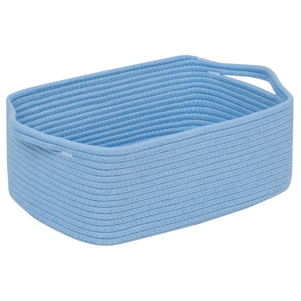 CubesLand cute and durable small cotton rope basket in rectangular shape for organization.