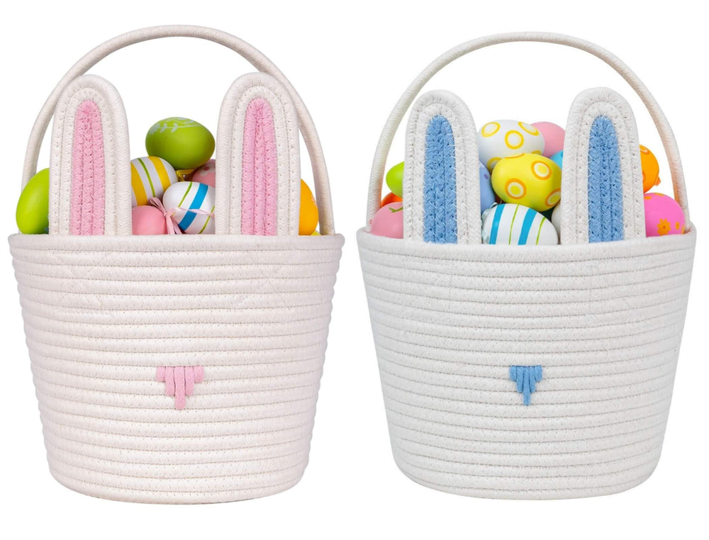 CubesLand Easter bunny basket with handwoven craftsmanship for sturdy egg hunts