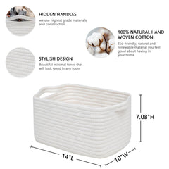 CubesLand closet storage basket demonstrates organized clothes and soft rope texture.