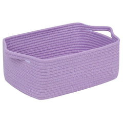 CubesLand cute purple basket front view ideal for toy storage on shelves.