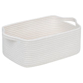 CubesLand small cotton rope basket front view shows sturdy rectangular storage
