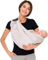 Cuby baby carrier in light gray showcases soft cotton fabric for all-season comfort.