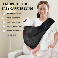 Cuby Mesh Baby Sling displays 360 degree airflow for cooling comfort during errands