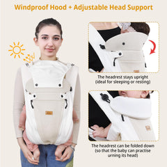 CUBY breathable ice silk fabric keeps baby and caregiver cool