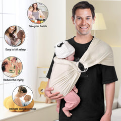 CUBY Water Baby Sling apricot showing neck-friendly design and soft fabric