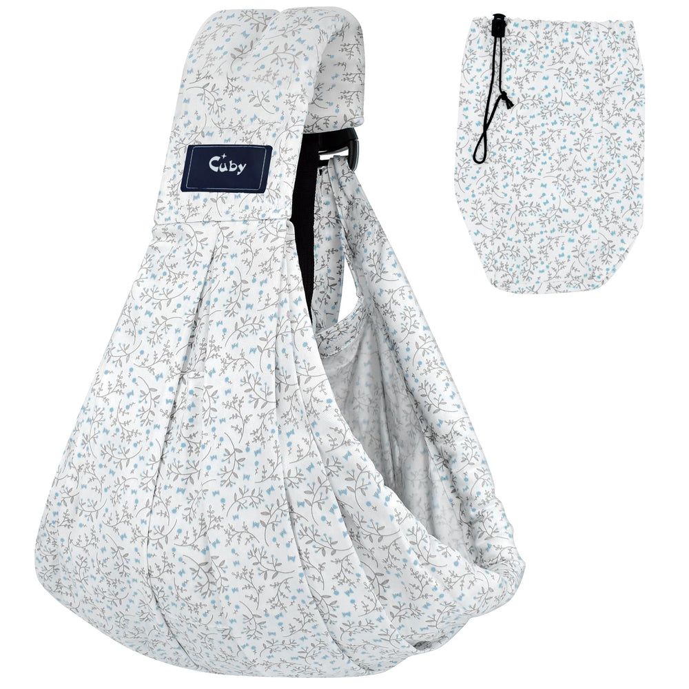 CUBY Wrap Baby Sling Carrier front-view for quick, comfortable front carries.