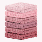 Cuddle Campus 6-pack baby washcloths laid flat for easy bath time.