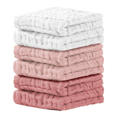 Cuddle Campus baby washcloths 6-pack 12x12 in use: soft skin-friendly for newborns.