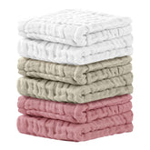 Cuddle Campus baby washcloths with soft muslin and high absorbency for bath time
