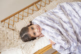 Cuddle Cookie Baby Blanket grey marbleized faux fur nap time warmth